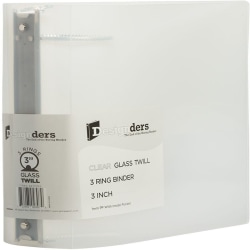 JAM PAPER 3 Ring Plastic Binder, 3 inch, Clear, Sold Individually