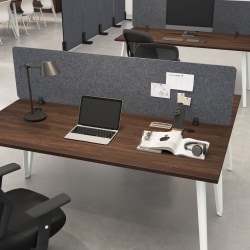 Bush Business Furniture Desktop Privacy Screen, Polyester, 70&quot;W, Cool Charcoal, Standard Delivery
