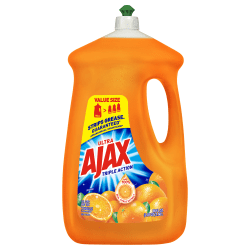 AJAX Triple Action Dish Soap - 90 fl oz (2.8 quart) - Orange Scent - Pleasant Scent, Phosphate-free, Kosher-free - Orange - 1 Each