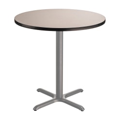 National Public Seating Round Caf&eacute; Table, X-Base, 36&quot;H x 36&quot;W x 36&quot;D, Gray Nebula/Gray