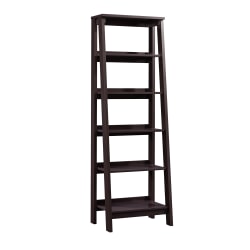 Sauder Trestle Bookcase 5 Shelves Jamocha Wood Office Depot