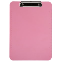 JAM Paper® Plastic Clipboards with Metal Clip, 9" x 13", Pink, Pack Of 12