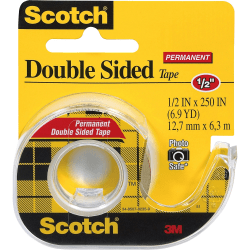 Scotch Double Sided Tape With Handheld Dispenser 12 X 248 Clear Office Depot