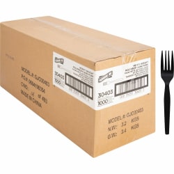 Photo 1 of Genuine Joe Heavyweight Fork - 1 Piece(s) - 1000/Carton - 1 x Fork - Disposable - Textured - Black