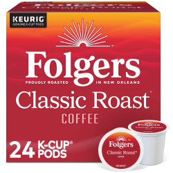 Folgers® Single-Serve Coffee K-Cup® Pods, Classic Roast, Carton Of 24