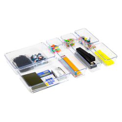 Mind Reader 8-Piece Drawer Organizer Set, Clear