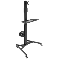 Photo 1 of Mount-It! Adjustable Mobile PC Workstation With Single Monitor Mount - Fits 13-32" Monitors (Black)