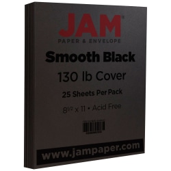 JAM Paper® Card Stock, Black, Letter (8.5&quot; x 11&quot;), 130 Lb, Pack Of 25