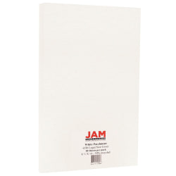 JAM Paper® Legal Card Stock, 8 1/2&quot; x 14&quot;, 65 Lb, White Parchment, Pack of 50