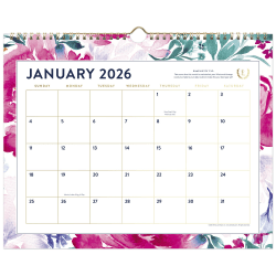 Simplified by Emily Ley for AT-A-GLANCE® 2026 Monthly Wall Calendar, English Garden, Medium, 15" x 12"