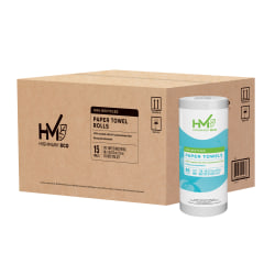 Highmark® ECO 2-Ply Paper Towels, 100% Recycled, 85 Sheets Per Roll, Pack Of 15 Rolls