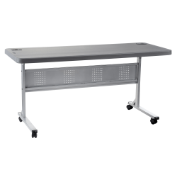 National Public Seating Flip-N-Store Table, 29-1/2&quot;H x 24&quot;W x 60&quot;D, Charcoal Slate