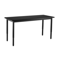 National Public Seating Heavy-Duty Steel Activity Table, 37-1/4&quot;H x 24&quot;W x 48&quot;L, Black