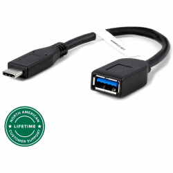 Plugable USBC-AF3 - USB adapter - USB-C (M) reversible to USB Type A (F) - USB 3.1 Gen2 - 20 cm - black