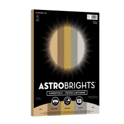 Astrobrights Color Cardstock, Naturals Assortment, Letter (8-1/2&quot; x 11&quot;), 65 Lb, Pack Of 50 Sheets