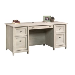 Sauder Edge Water 66 W Executive Desk, Sauder Edge Water Computer Desk With Hutch Auburn Cherry