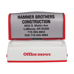 Custom Office Depot Brand Pre Inked Stamp 1 12 x 2 716 Impression - Office Depot
