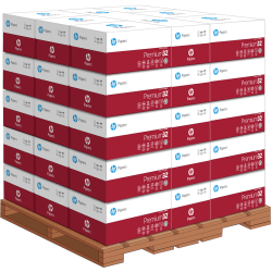 HP Premium Printer & Copy Paper, 240 Reams, White, Letter (8.5" x 11"), 120000 Sheets Per Pallet, 32 Lb, 100 Brightness