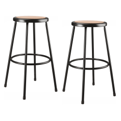 National Public Seating® 6200 Series Stools, Black, Pack Of 2 Stools