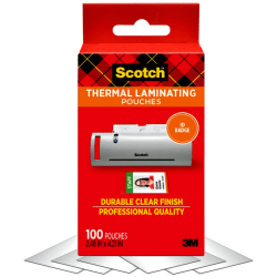 Scotch Thermal Laminating Pouches For Business Cards 2 516 X 3 710 Pack Of 100 Sheets Tp5851 100 Office Depot