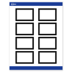 Avery® Print-To-The-Edge Tags With Sure Feed® Technology, S00-DM8-PRMWT10, Rectangle, 2&quot; x 3&quot;, Matte White, Preprinted Double Black Border Design, Pack Of 80