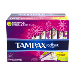 Tampax Assorted Radiant Tampons Pack Of 84 Tampons Office Depot