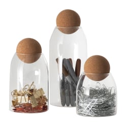 Cork Top Dispenser Set Of 3 Clear Office Depot