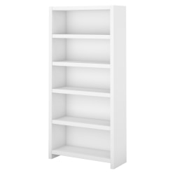 Bush Business Furniture Echo 66"H 5-Shelf Bookcase, Pure White, Standard Delivery