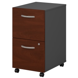 Bush Business Furniture Series C Components 2 Drawer Mobile File Cabinet, Hansen Cherry/Graphite Gray, Standard Delivery (Partially Assembled)