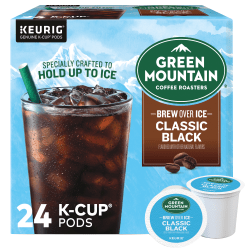 Green Mountain Coffee® Single-Serve K-Cup® Pods, Medium Roast, Brew Over Ice Classic Black, Carton Of 24
