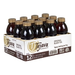 Tejava Original Unsweetened Black Tea Bottles, 16.9 Oz, Carton Of 12