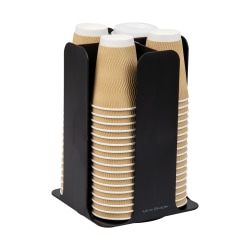 Mind Reader 4-Compartment Coffee Cup and Lid Carousel, Countertop Organizer, 7-3/4&quot; L x 7-3/4&quot; W x 11-1/2&quot; H, Black