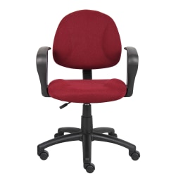 Photo 1 of Boss Office Products Fabric Deluxe Posture Task Chair With Loop Arms, Burgundy/Black