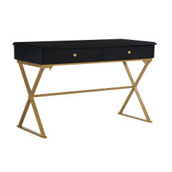 Linon Amy 48 W Campaign Desk Blackgold Office Depot