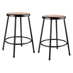 National Public Seating Hardboard Science Stools, 24&quot;H, Brown/Black, Pack Of 2 Stools