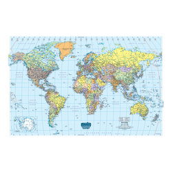 House Of Doolittle Laminated World Map 33 X 50 Office Depot