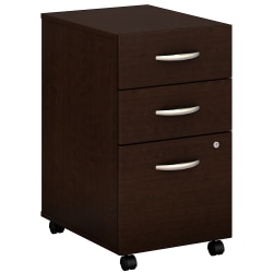 Bush Business Furniture Series C Components 21"D Vertical 3-Drawer Mobile File Cabinet, Mocha Cherry, Standard Delivery