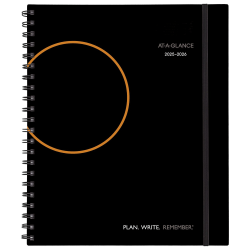 AT-A-GLANCE® Plan.Write.Remember.® Academic 2025-2026 Weekly Monthly Appointment Book Planner, Black, Large, 8 3/4&quot; x 11&quot;
