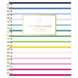 Simplified by Emily Ley for AT-A-GLANCE® Academic 2025-2026 Weekly Monthly Planner, Happy Stripe, Large, 8 1/2&quot; x 11&quot;