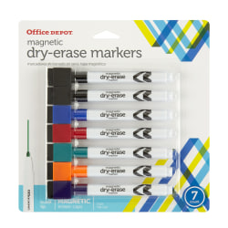 Office Depot Brand Magnetic Dry Erase Markers With Erasers Assorted Colors Pack Of 6 Office Depot