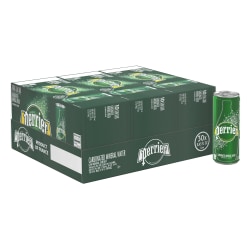 Perrier Sparkling Natural Mineral Water 8.45 Oz Case of 30 Cans - Office Depot