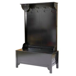 Linon Home D Cor Anna Hall Tree Wide Black Storage Bench 64 H X 40