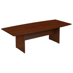 Bush Business Furniture 96&quot;W x 42&quot;D Boat Shaped Conference Table with Wood Base, Hansen Cherry, Standard Delivery