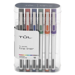 TUL Felt Tip Pens Ultra Fine Assorted 12PK - Office Depot