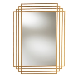 Baxton Studio Art Deco Rectangular Wall Mirror With Metal Frame 44 x 32 ...