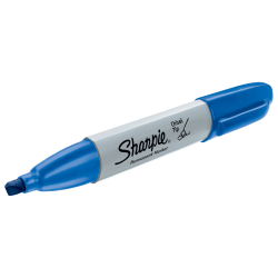 Sharpie® Chisel-Tip Permanent Markers, Blue, Pack Of 12