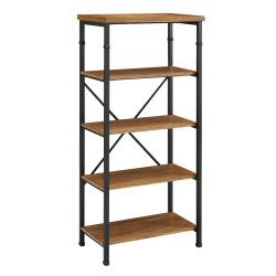 Linon Anson 4 Shelf Bookcase Ashblack Office Depot