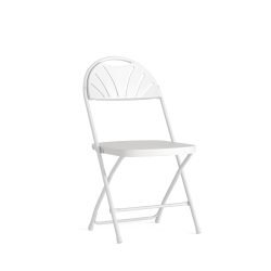 Photo 1 of Flash Furniture HERCULES Plastic Fan-Back Folding Chair, White