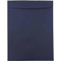 JAM Paper® Open-End 10&quot; x 13&quot; Catalog Envelopes, Gummed Closure, Navy Blue, Pack Of 25