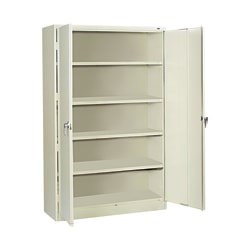 Assembled Jumbo Steel Storage Cabinet 48w X 24d X 78h Putty Office Depot